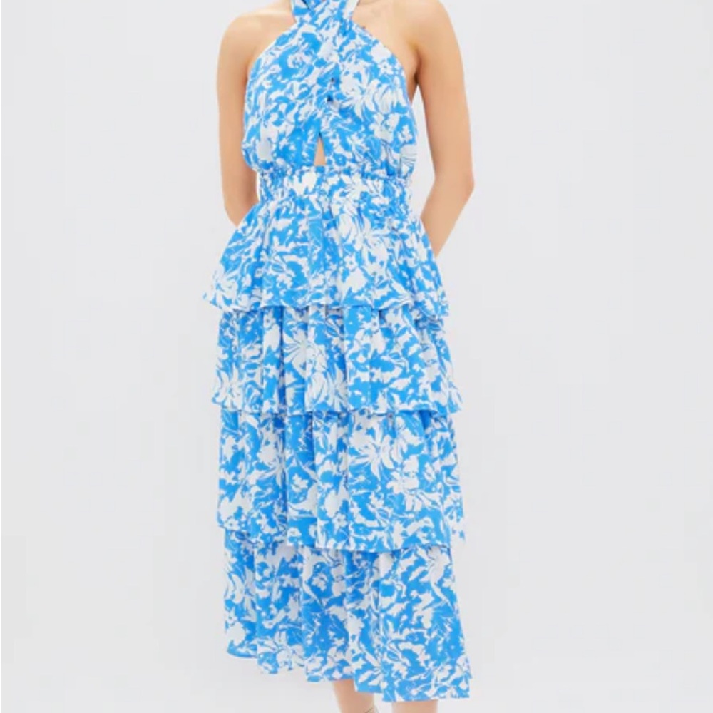 Tuckernuck Blue & White Floral Halter Dress